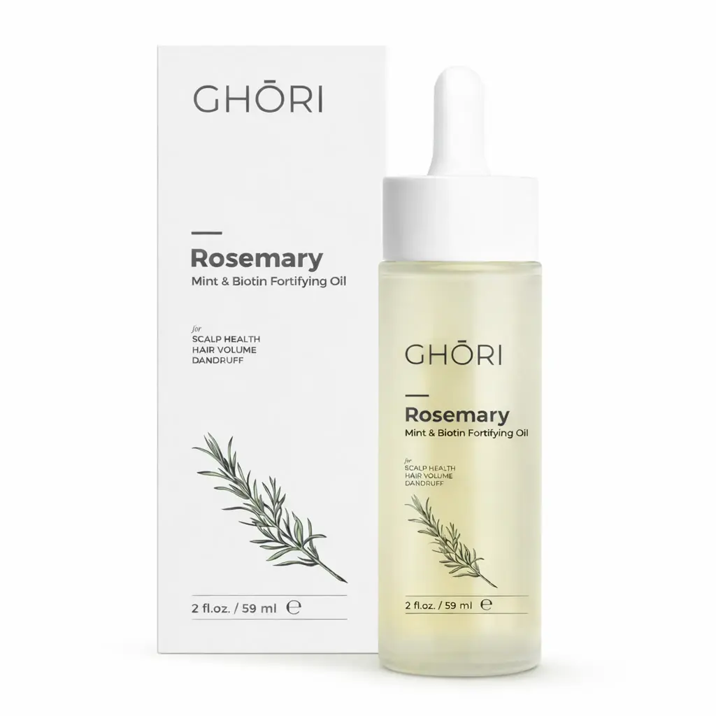 Ghori Rosemary, Mint & Biotin Fortifying Oil For Hair Regrowth and Controlling Hair Fall